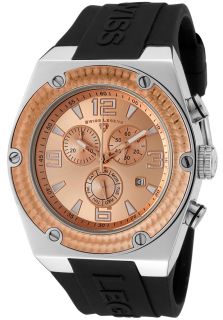 Swiss Legend 30025 09 RB  Watches,Mens Throttle Chronograph Rose Gold Tone Dial and Bezel Black Silicone, Chronograph Swiss Legend Quartz Watches