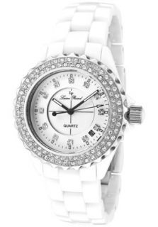 Lucien Piccard 28008WH  Watches,Womens White Dial White Crystal White Ceramic, Luxury Lucien Piccard Quartz Watches