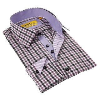 Brio Purple Stitched Collar Mens Shirt