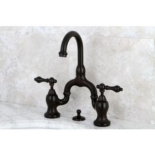 Vintage High spout Oil Rubbed Bronze Bridge Bathroom Faucet