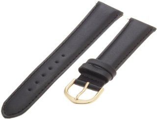 Timex Men's Q7B773 Padded Calfskin 18mm Black Replacement Watchband Watch Band Watches