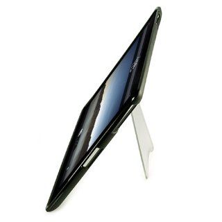 Two Toned Black and Clear Snap On Skin Cover with Kickstand for all models of Apple iPad 2 ( 2nd Generation, wifi , + AT&T 3G , 16 GB , 32GB , MC773LL/A , ect ) + Live * Laugh * Love Vangoddy Wrist Band Computers & Accessories