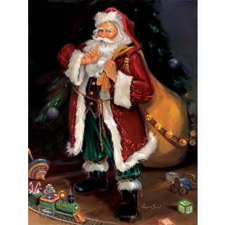 Shhh Santa Holiday Christmas Print Art