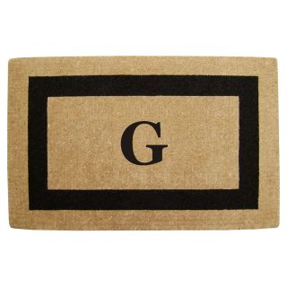 Heavy Duty Coir Monogrammed Black Door Mat