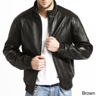Tanners Avenue Tanners Avenue Mens Lambskin Leather Bomber Jacket Brown Size 36R