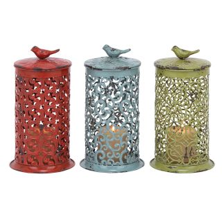 Multi colored Metal Lantern Set (set Of 3)