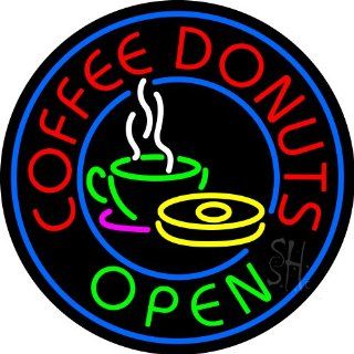 Coffee Donuts Outdoor Neon Sign 26" Tall x 26" Wide x 3.5" Deep  Business And Store Signs 