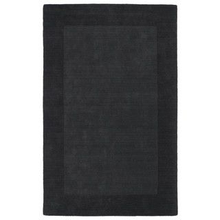 Borders Hand tufted Charcoal Wool Rug (96 X 130)