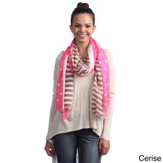 Womens Polka Dots With Stripes Scarf