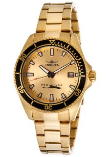 Invicta 15138SYB  Watches,Womens Pro Diver Gold Tone Dial 18K Gold Plated Stainless Steel, Casual Invicta Quartz Watches