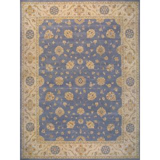 Ziegler Hand Knotted Blue Beige Vegetable Dyes Wool Rug (8 X 10)