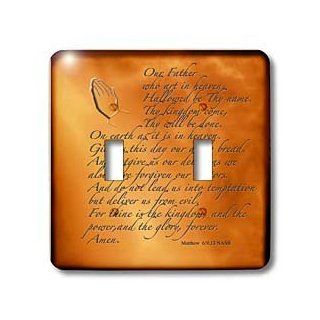 3dRose lsp_32545_2 Double Toggle Switch with the Lords Prayer Matthew 6 9 13 Prayer Hands and Verse Embossed on Copper   Switch Plates  