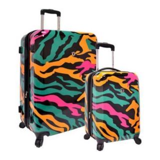 Travelers Choice Colorful Camouflage 2 piece Hardside Expandable Luggage Set