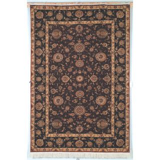 Safavieh Hand knotted Tabriz Floral Burgundy/ Brown Wool/ Silk Rug (8 X 10)