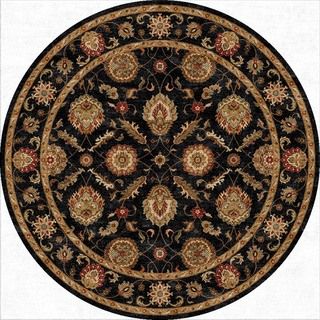 Handmade Oriental Pattern Black/ Red Wool Rug (10 X 10)