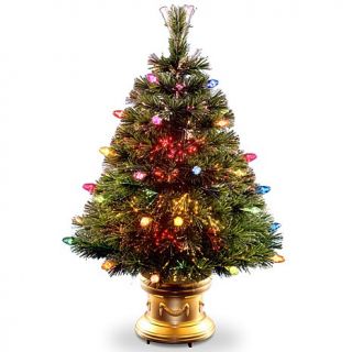 48" LED Lit Fiber Optic Tree with Faceted Bulbs