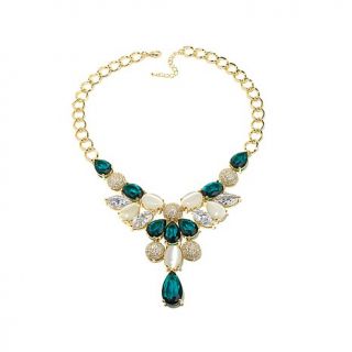 Roberto by RFM "Anouschka" Blue Stone, CZ and Simulated Cat's Eye Stone Goldton
