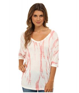 Gabriella Rocha Tye Dye 3/4 Sleeve Top Womens Short Sleeve Pullover (Coral)