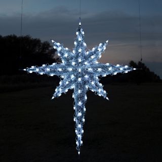 Holiday Lighting Specialists 6.83 ft Moravian Star Outdoor Christmas Decoration with LED White Lights
