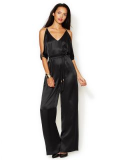 Empress Silk Jumpsuit with Tassel Belt by Trina Turk