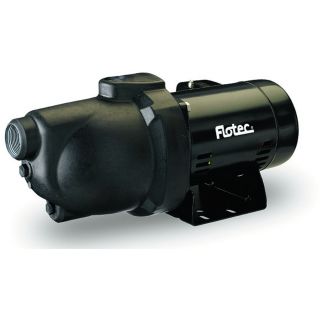 Flotec Thermoplastic Shallow Well Jet Pump — 1 1/4in. Suction Port, 1in. Discharge Port, 480 GPH, 1/2 HP, Model# FP4012  Shallow Well Pumps