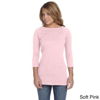 Bella Bella Womens Gwen Half Sleeve Boatneck T shirt Pink Size XXL (18)