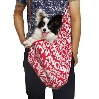 New Pet Sling style carrier Dog Cat sling Bag  Red and White Printing Small Size 
