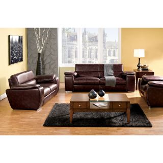 Furniture Of America Dinarey Dark Brown Bonded Leather 2 piece Sofa Set