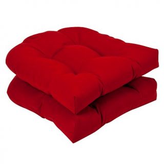 Pillow Perfect Set of 2 Pompeii Wicker Seat Cushions   Red