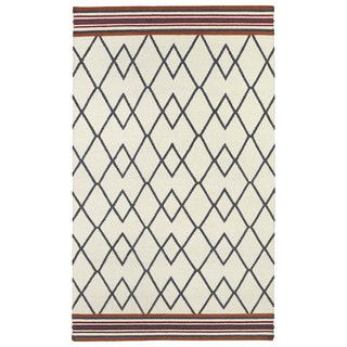 Flatweave Tribeca Ziggy Grey Wool Rug (2 X 3)