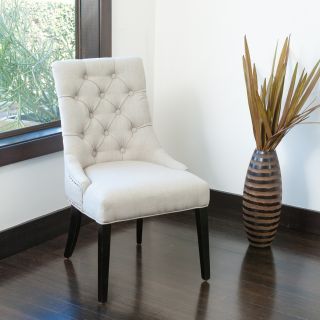 Christopher Knight Home Katrina Tufted Linen Dining Chair