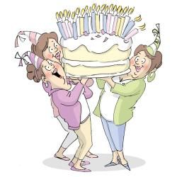Art Impressions Girlfriends Cling Rubber Stamp 9 X4.5   Giant Cake