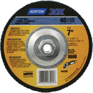Norton 40-Grit Flap Disc — 7in.  Sanding   Conditioning Discs