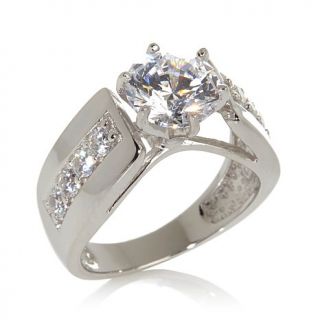 2.48ct Absolute™ 8mm Round Solitaire Pavé Sides Ring