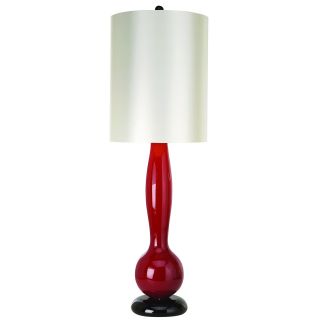 Isis Crimson 1 light Ebony Lacquer/ White Table Lamp