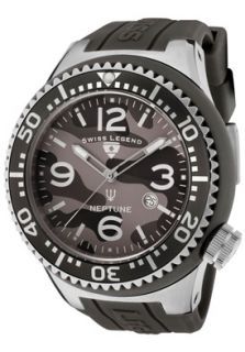 Swiss Legend 11852C 014  Watches,Mens Neptune Grey Camouflage Dial Grey Silicone, Casual Swiss Legend Quartz Watches