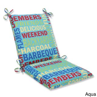 Pillow Perfect Grillin Squared Corners Outdoor Chair Cushion