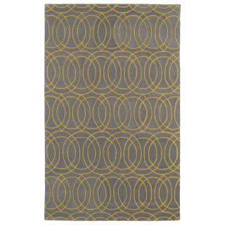 Hand tufted Cosmopolitan Circles Yellow/ Light Brown Wool Rug (3 X 5)