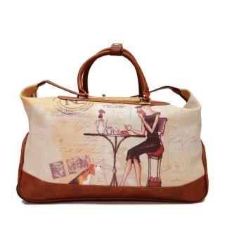 Nicole Lee Special Print Edition Carry On Rolling Upright Duffel With Laptop Compartment,