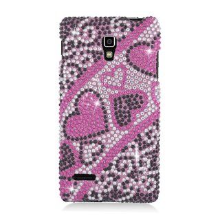 Eagle Cell PDLGP769F384 RingBling Brilliant Diamond Case for LG Optimus L9/Optimus 4G P769   Retail Packaging   Pink/Black Heart Cell Phones & Accessories
