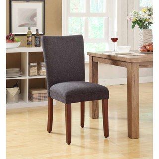 Parsons Heather Charcoal/ Black Dining Chairs (set Of 2)