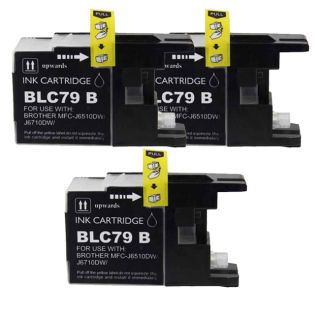 Brother Lc79 Black Compatible Ink Cartridge (remanufactured) (pack Of 3)