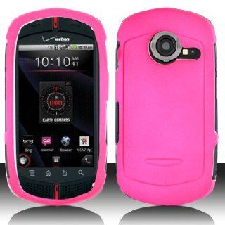 Pink Rubberized Hard Plastic Case for Casio G'zOne Commando C771 Cell Phones & Accessories