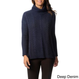 Republic Clothing Ply Cashmere Womens Cashmere Turtleneck Sweater Blue Size L (12  14)