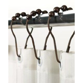 Heavy Duty Roller Shower Curtain Rings, Oil Rubbed Bronze Clipperton RollerRings, Set of 12   Shower Curtain Hooks