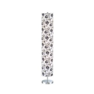 Lite Source 49 in Chrome Indoor Floor Lamp with Fabric Shade