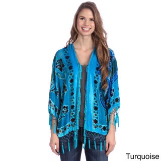 Hand made Embroidered Velvet and silk Open front Shawl Jacket