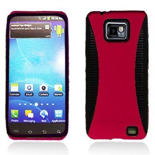 Aimo Wireless SAMI777PCMXBKRD Guerilla Armor Hybrid Case for Samsung Galaxy S2 i777   Retail Packaging   Black/Red Cell Phones & Accessories
