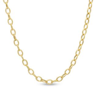 Ladies 14K Gold 2.5mm Fancy Textured Link Chain Necklace   16