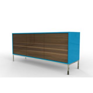 Industrya Circa 3 Storage Credenza C3.DDD Finish Cerulean / Walnut